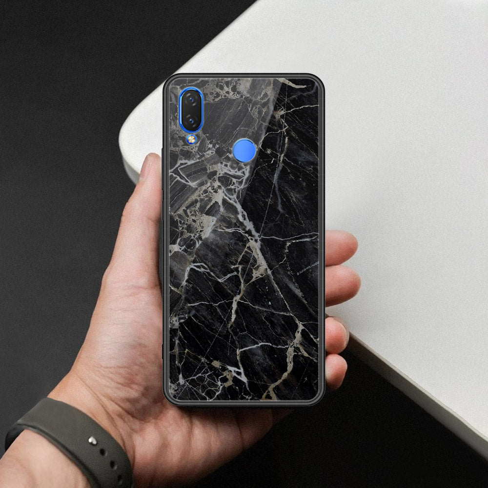 Huawei Nova 3i  Cover - Black Marble Series  - HQ Ultra Shine Premium Infinity Glass Soft Silicon Borders Case