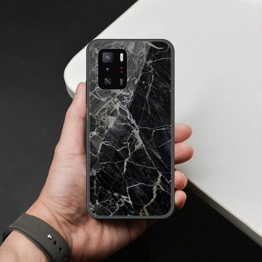 Xiaomi Poco X3 GT Cover - Black Marble Series  - HQ Ultra Shine Premium Infinity Glass Soft Silicon Borders Case
