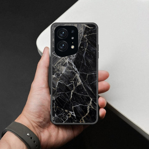 Oppo Find X5 Pro Cover - Black Marble Series  - HQ Ultra Shine Premium Infinity Glass Soft Silicon Borders Case
