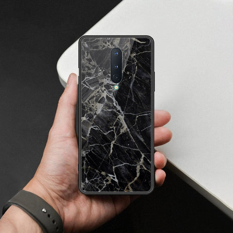 OnePlus 8 Cover - Black Marble Series  - HQ Ultra Shine Premium Infinity Glass Soft Silicon Borders Case