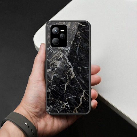 Realme Q5 Cover - Black Marble Series  - HQ Ultra Shine Premium Infinity Glass Soft Silicon Borders Case