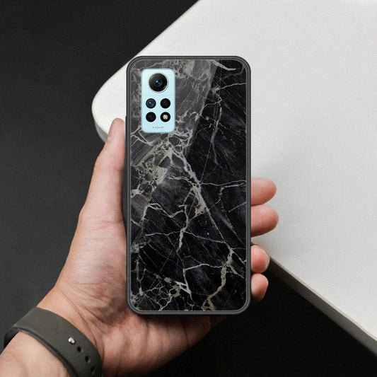 Xiaomi Redmi Note 12 Pro 4G Cover - Black Marble Series  - HQ Ultra Shine Premium Infinity Glass Soft Silicon Borders Case