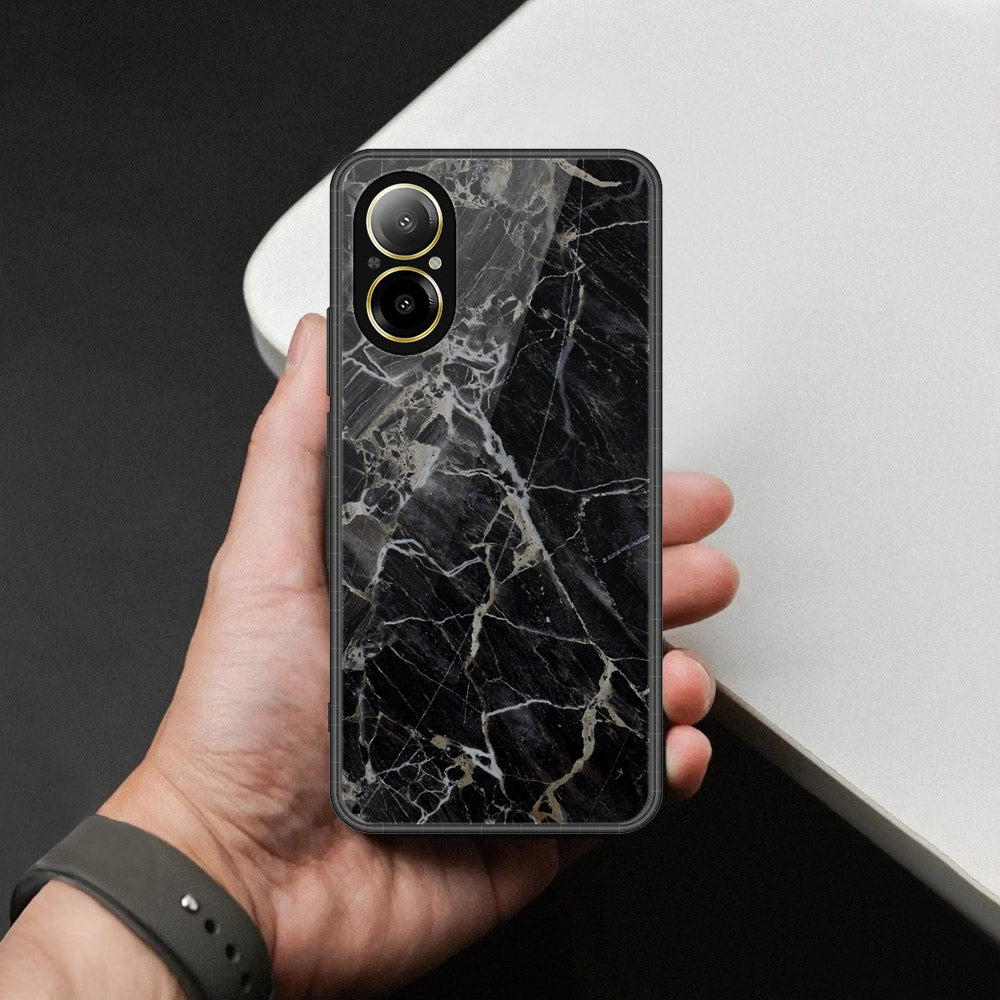 Realme C67 4G Cover - Black Marble Series  - HQ Ultra Shine Premium Infinity Glass Soft Silicon Borders Case