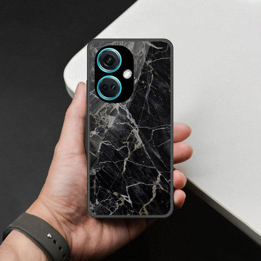 OnePlus Nord N30 Cover - Black Marble Series  - HQ Ultra Shine Premium Infinity Glass Soft Silicon Borders Case