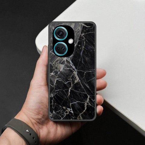 Oppo K11 Cover - Black Marble Series  - HQ Ultra Shine Premium Infinity Glass Soft Silicon Borders Case