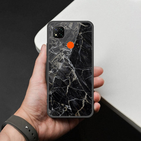 Xiaomi Poco C3 Cover - Black Marble Series  - HQ Ultra Shine Premium Infinity Glass Soft Silicon Borders Case