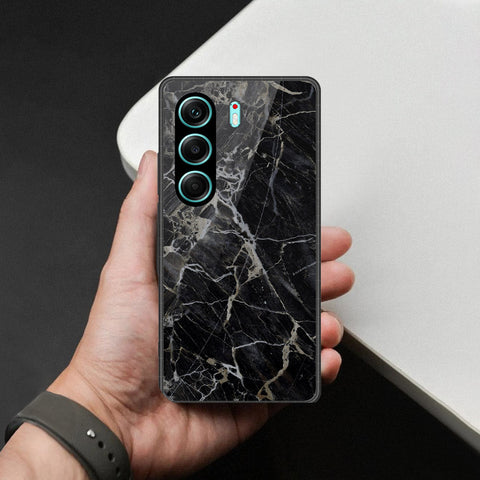 Tecno Camon 40 Pro 5G Cover - Black Marble Series  - HQ Ultra Shine Premium Infinity Glass Soft Silicon Borders Case