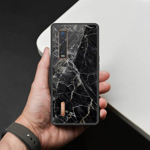 Oppo Find X2 Pro Cover - Black Marble Series  - HQ Ultra Shine Premium Infinity Glass Soft Silicon Borders Case