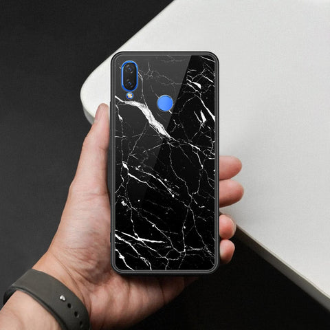 Huawei Nova 3 Cover - Black Marble Series  - HQ Ultra Shine Premium Infinity Glass Soft Silicon Borders Case