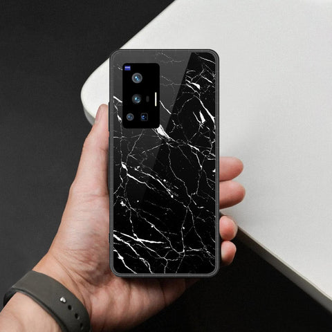 Vivo X70 Pro Cover - Black Marble Series  - HQ Ultra Shine Premium Infinity Glass Soft Silicon Borders Case