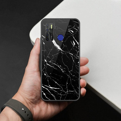 Tecno Spark 5 Cover - Black Marble Series  - HQ Ultra Shine Premium Infinity Glass Soft Silicon Borders Case