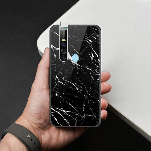 Tecno Camon 15 Premier Cover - Black Marble Series  - HQ Ultra Shine Premium Infinity Glass Soft Silicon Borders Case
