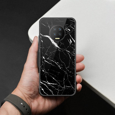 Infinix Note 7 Cover - Black Marble Series  - HQ Ultra Shine Premium Infinity Glass Soft Silicon Borders Case (Fast Delivery)