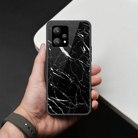 Realme 9 4G Cover - Black Marble Series  - HQ Ultra Shine Premium Infinity Glass Soft Silicon Borders Case