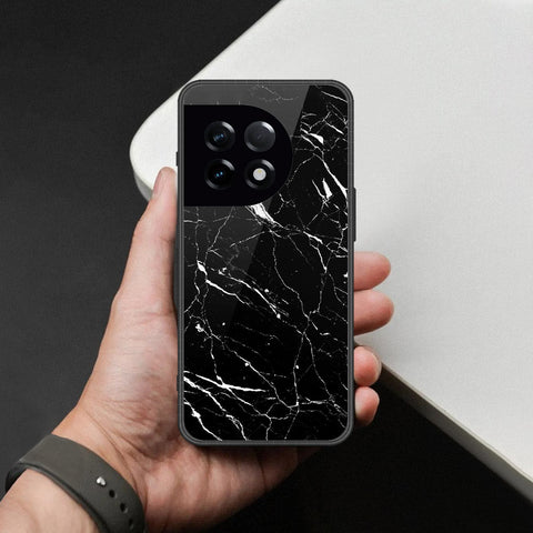 OnePlus Ace 2 Cover - Black Marble Series  - HQ Ultra Shine Premium Infinity Glass Soft Silicon Borders Case