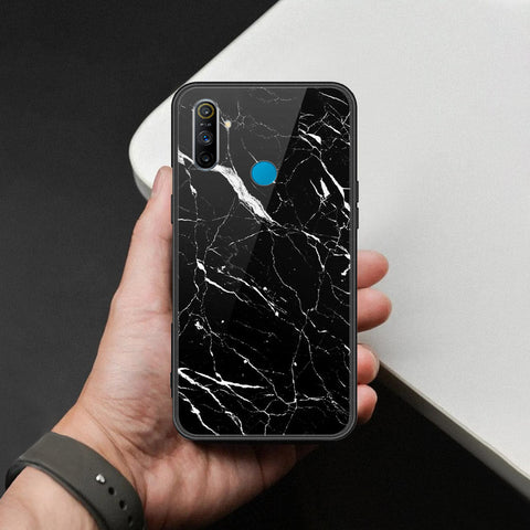 Realme 6i Cover - Black Marble Series  - HQ Ultra Shine Premium Infinity Glass Soft Silicon Borders Case