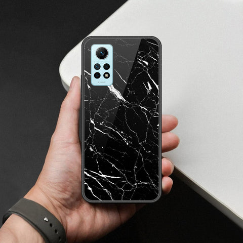 Xiaomi Redmi Note 12 Pro 4G Cover - Black Marble Series  - HQ Ultra Shine Premium Infinity Glass Soft Silicon Borders Case
