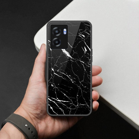 Realme Narzo 50 4G Cover - Black Marble Series  - HQ Ultra Shine Premium Infinity Glass Soft Silicon Borders Case