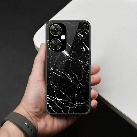Oppo K11 Cover - Black Marble Series  - HQ Ultra Shine Premium Infinity Glass Soft Silicon Borders Case