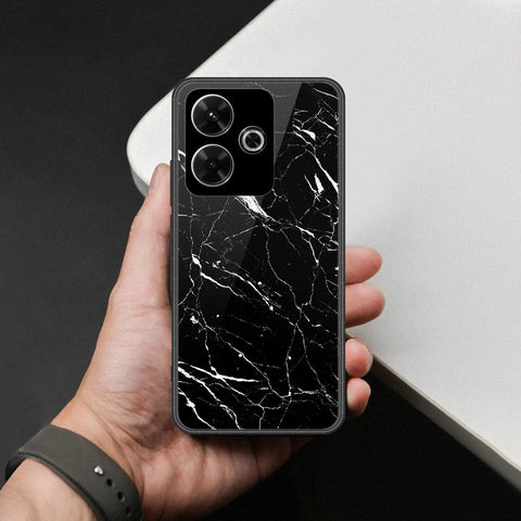 Xiaomi Redmi 13 Cover - Black Marble Series  - HQ Ultra Shine Premium Infinity Glass Soft Silicon Borders Case