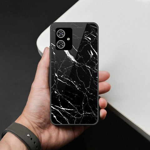 Motorola Moto G54 Cover - Black Marble Series  - HQ Ultra Shine Premium Infinity Glass Soft Silicon Borders Case