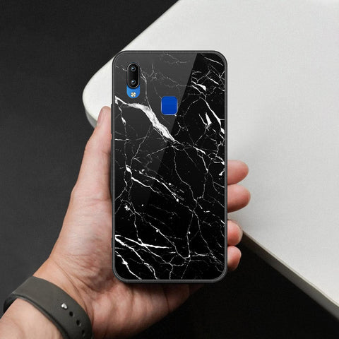 Vivo Y91i Cover - Black Marble Series  - HQ Ultra Shine Premium Infinity Glass Soft Silicon Borders Case