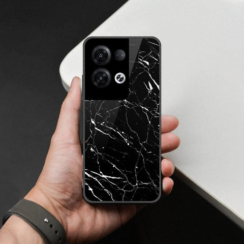 Oppo Reno 8 Pro Plus Cover - Black Marble Series  - HQ Ultra Shine Premium Infinity Glass Soft Silicon Borders Case