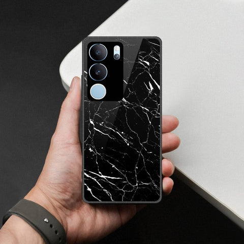 Vivo V29 Pro Cover - Black Marble Series  - HQ Ultra Shine Premium Infinity Glass Soft Silicon Borders Case