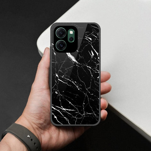 Oppo Reno 14F Cover - Black Marble Series  - HQ Ultra Shine Premium Infinity Glass Soft Silicon Borders Case