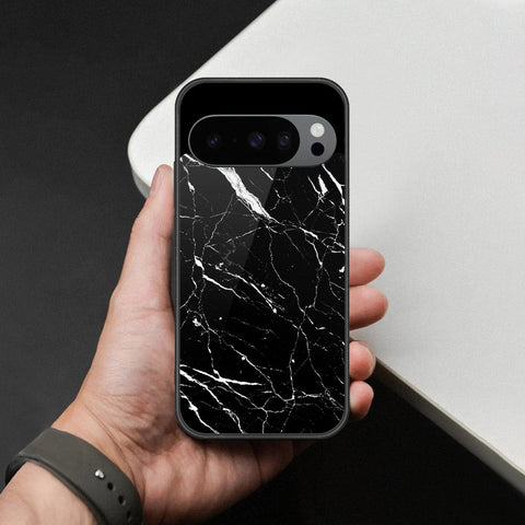 Google Pixel 9 Pro XL Cover - Black Marble Series  - HQ Ultra Shine Premium Infinity Glass Soft Silicon Borders Case