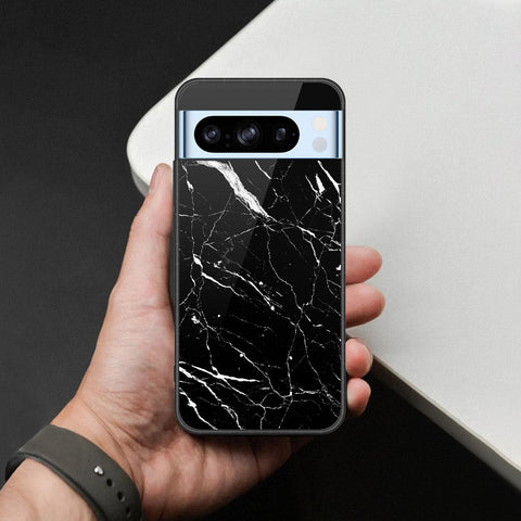 Google Pixel 8 Pro Cover - Black Marble Series  - HQ Ultra Shine Premium Infinity Glass Soft Silicon Borders Case