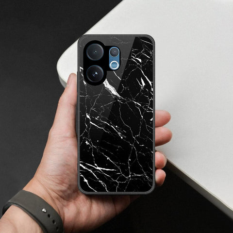 Vivo V60 Cover - Black Marble Series  - HQ Ultra Shine Premium Infinity Glass Soft Silicon Borders Case