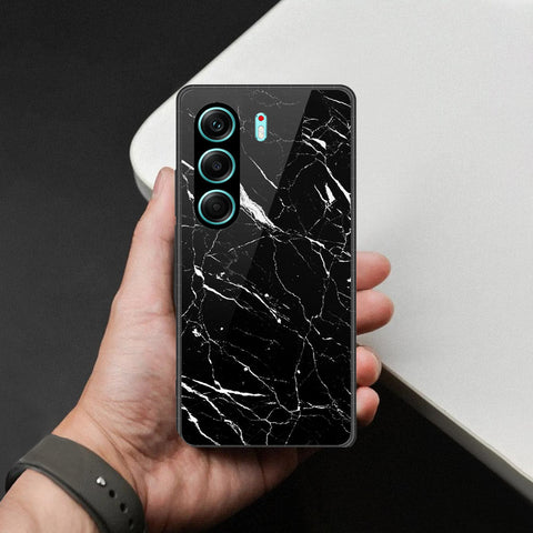 Tecno Camon 40 Pro 5G Cover - Black Marble Series  - HQ Ultra Shine Premium Infinity Glass Soft Silicon Borders Case