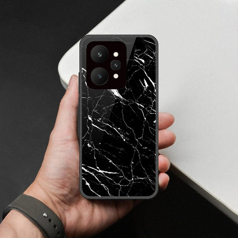 Realme 15 Cover - Black Marble Series  - HQ Ultra Shine Premium Infinity Glass Soft Silicon Borders Case