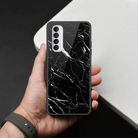 Oppo Reno 4 Pro Cover - Black Marble Series  - HQ Ultra Shine Premium Infinity Glass Soft Silicon Borders Case