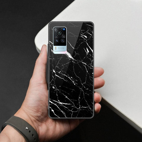 Vivo X60 Pro Cover - Black Marble Series  - HQ Ultra Shine Premium Infinity Glass Soft Silicon Borders Case