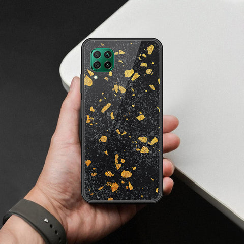 Huawei P40 lite Cover - Black Marble Series  - HQ Ultra Shine Premium Infinity Glass Soft Silicon Borders Case