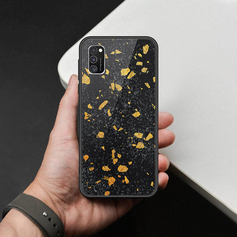 Samsung Galaxy A03s Cover - Black Marble Series  - HQ Ultra Shine Premium Infinity Glass Soft Silicon Borders Case