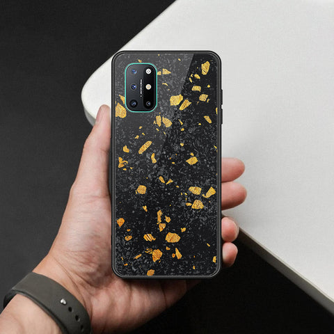 OnePlus 8T Cover - Black Marble Series  - HQ Ultra Shine Premium Infinity Glass Soft Silicon Borders Case