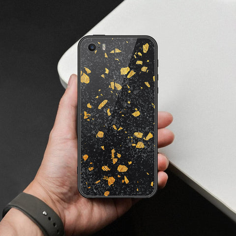 iPhone 5 Cover - Black Marble Series  - HQ Ultra Shine Premium Infinity Glass Soft Silicon Borders Case