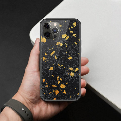 iPhone 12 Pro Max - Black Marble Series  - HQ Ultra Shine Premium Infinity Glass Soft Silicon Borders Case