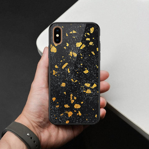 iPhone XS Max - Black Marble Series  - HQ Ultra Shine Premium Infinity Glass Soft Silicon Borders Case