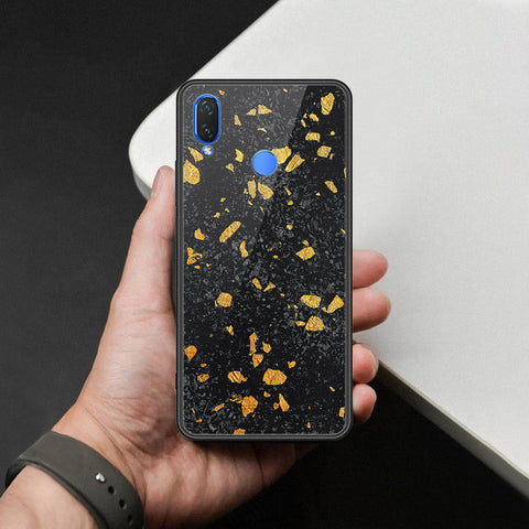 Huawei P Smart Plus Cover - Black Marble Series  - HQ Ultra Shine Premium Infinity Glass Soft Silicon Borders Case