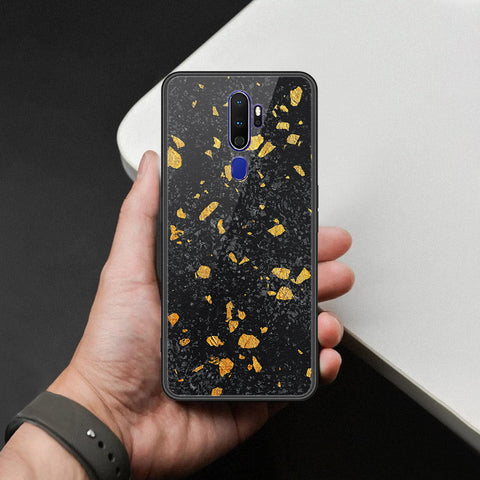 Oppo A9 2020 Cover - Black Marble Series  - HQ Ultra Shine Premium Infinity Glass Soft Silicon Borders Case