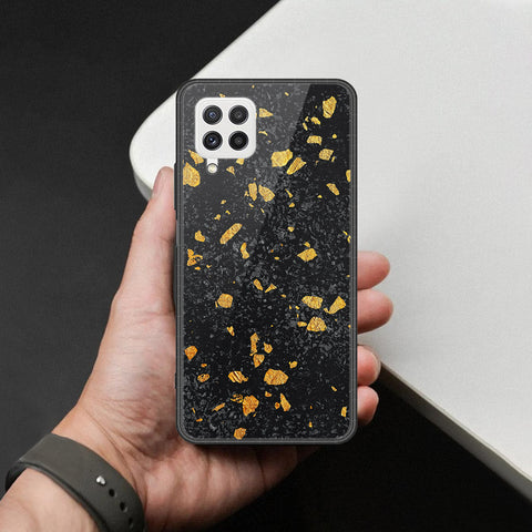 Samsung Galaxy A22 Cover - Black Marble Series  - HQ Ultra Shine Premium Infinity Glass Soft Silicon Borders Case