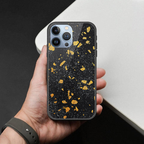 iPhone 13 Pro Max Cover - Black Marble Series  - HQ Ultra Shine Premium Infinity Glass Soft Silicon Borders Case