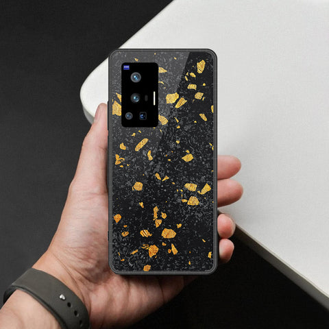 Vivo X70 Pro Cover - Black Marble Series  - HQ Ultra Shine Premium Infinity Glass Soft Silicon Borders Case