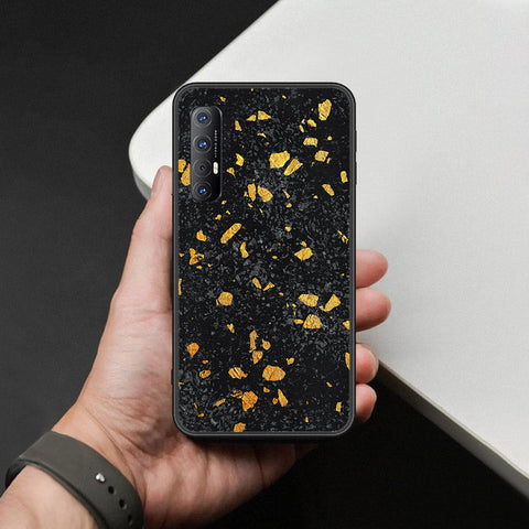 Oppo Reno 3 Pro Cover - Black Marble Series  - HQ Ultra Shine Premium Infinity Glass Soft Silicon Borders Case