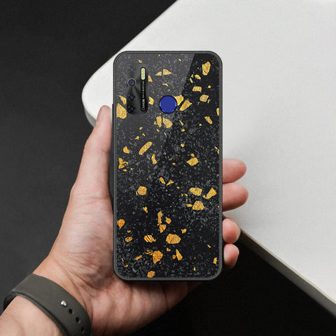 Infinix Hot 9 Pro Cover - Black Marble Series  - HQ Ultra Shine Premium Infinity Glass Soft Silicon Borders Case