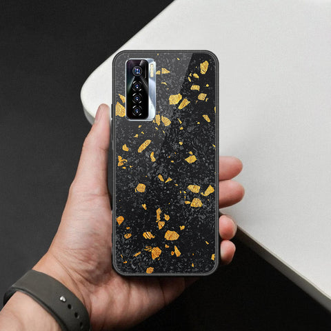 Tecno Camon 17 Pro Cover - Black Marble Series  - HQ Ultra Shine Premium Infinity Glass Soft Silicon Borders Case